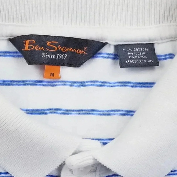 Ben Sherman Size Medium Men's Logo Tag Cotton Polo - Picture 3 of 9